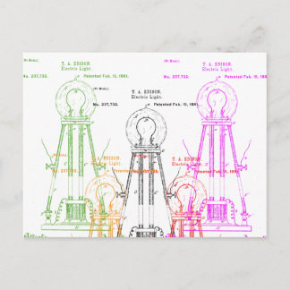Carte Postale Ampoule Edison