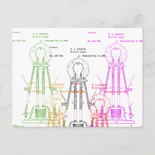 Carte Postale Ampoule Edison (Devant)