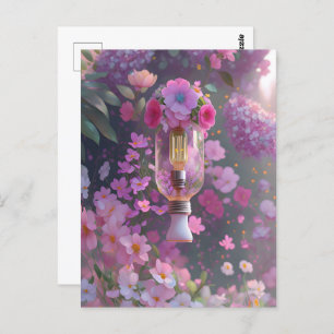 Carte Postale Ampoule en fleurs, Croisement