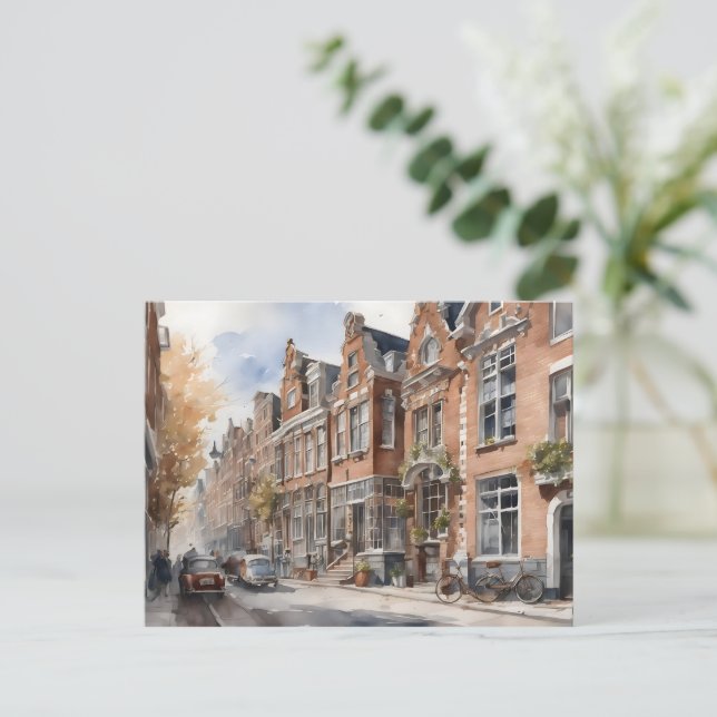 Carte Postale Amsterdam aquarelle (Debout devant)