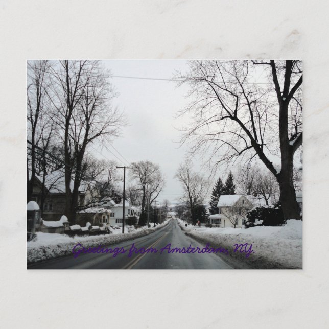 Carte Postale Amsterdam avec un peu de neige (Devant)