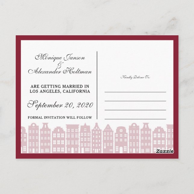 Carte Postale Amsterdam Canal Maisons Néerlandaises Enregistrer  (Dos)