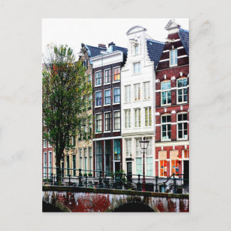 Carte Postale Amsterdam Canal Rainy Spring Day