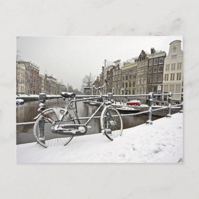 Carte Postale Amsterdam en hiver dans Pays-Bas (Devant)
