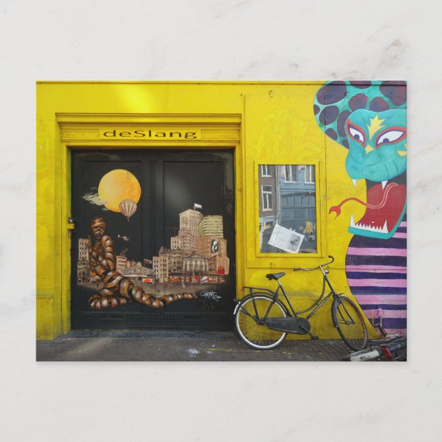 Carte Postale Amsterdam Graffiti Street Art Nr. 4 - Serpent (Devant)