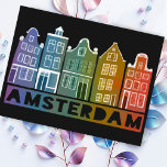 Carte Postale Amsterdam Holland Canal Maisons Voyage Coloré<br><div class="desc">Envoyez un message avec cette douce carte postale d'art motif à Amsterdam.Vous pouvez le customiser et le modifier ou ajouter du texte. Ajoutez votre propre texte à l'arrière. Consultez ma boutique pour plus de couleurs et de motifs ! Et plus d'articles assortis comme des totes, des autocollants, des magnets, des...</div>