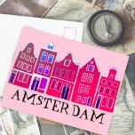 Carte Postale Amsterdam Holland Canal Maisons Voyage Europe<br><div class="desc">Envoyez un message avec cette douce carte postale d'art motif à Amsterdam.Vous pouvez le customiser et le modifier ou ajouter du texte. Ajoutez votre propre texte à l'arrière. Consultez ma boutique pour plus de couleurs et de motifs ! Et plus d'articles assortis comme des totes, des autocollants, des magnets, des...</div>