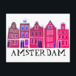 Carte Postale Amsterdam Holland Canal Maisons Voyage Europe<br><div class="desc">Envoyez un message avec cette douce carte postale d'art motif à Amsterdam.Vous pouvez le customiser et le modifier ou ajouter du texte. Ajoutez votre propre texte à l'arrière. Consultez ma boutique pour plus de couleurs et de motifs ! Et plus d'articles assortis comme des totes, des autocollants, des magnets, des...</div>