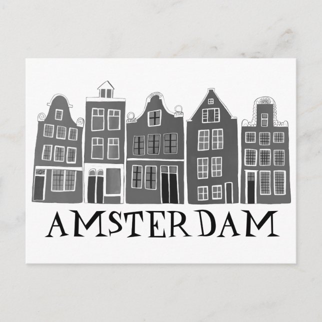 Carte Postale Amsterdam Holland Canal Maisons Voyage mignon (Devant)