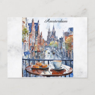 Carte Postale Amsterdam Holland Pays-Bas Canal Dutch Travel