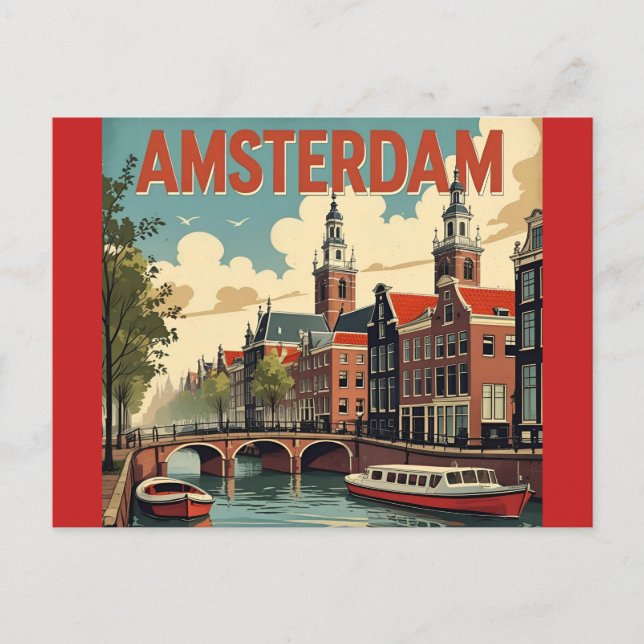 Carte Postale Amsterdam Horizon Rétro (Devant)