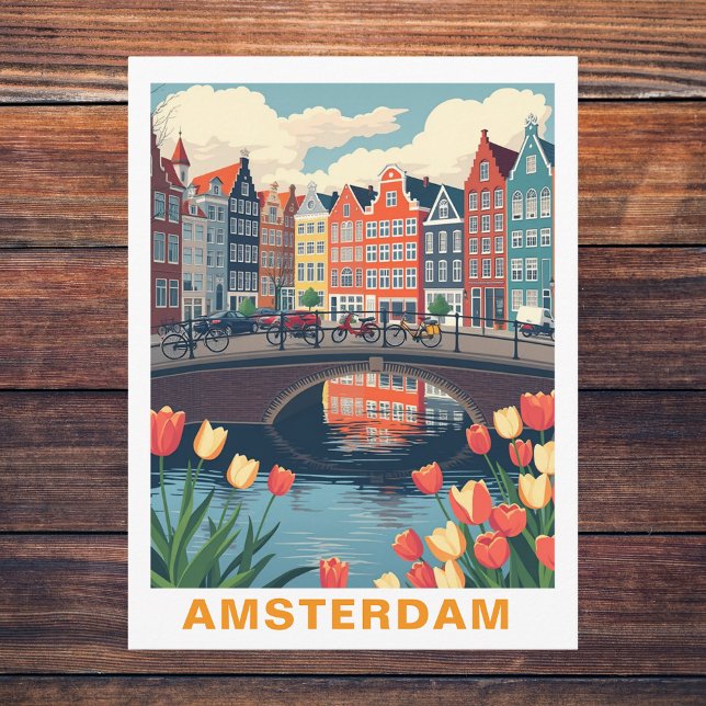 Carte Postale Amsterdam Netherlands City Travel Bicycle (Amsterdam Netherlands City Travel Bicycle Postcard
)