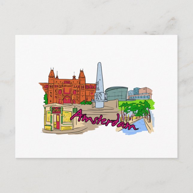 Carte Postale Amsterdam - Pays-Bas (Devant)