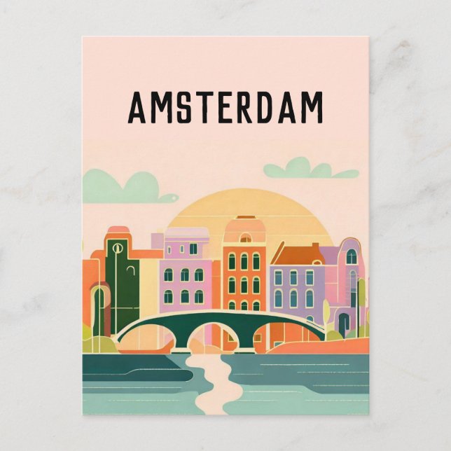 Carte Postale Amsterdam Pays-Bas (Devant)