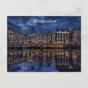 Carte Postale Amsterdam Pays-Bas Canal Homes Voyage Photo