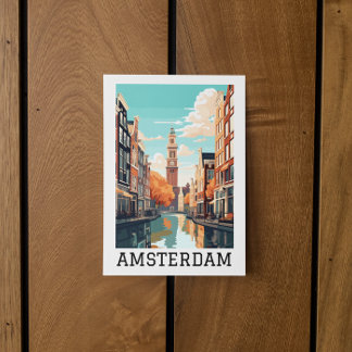 Carte Postale Amsterdam Pays-Bas Canal Travel