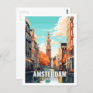 Carte Postale Amsterdam Pays-Bas célèbres lieux de voyage
