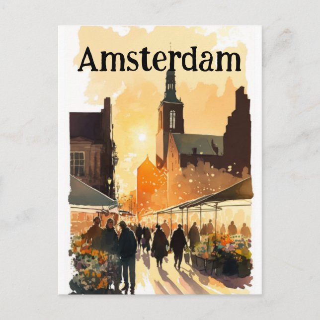 Carte Postale Amsterdam Pays-Bas Holland (Devant)