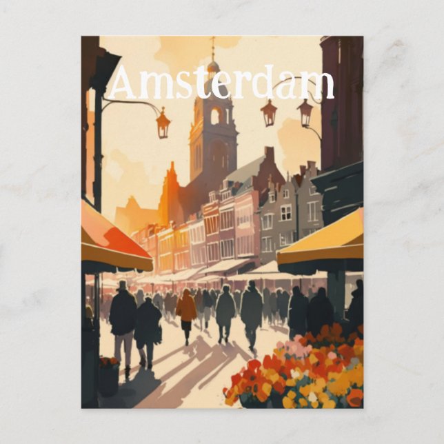 Carte Postale Amsterdam Pays-Bas Holland (Devant)