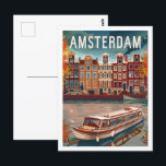 Carte Postale Amsterdam Pays-Bas Vintage célèbre Travel Place<br><div class="desc">Amsterdam Pays-Bas Vintage célèbre Travel Place</div>