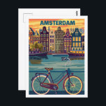 Carte Postale Amsterdam Pays-Bas Vintage célèbre Travel Place<br><div class="desc">Amsterdam Pays-Bas Vintage célèbre Travel Place</div>