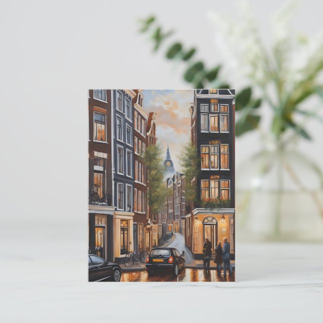 Carte Postale Amsterdam peinture à l'huile (Debout devant)