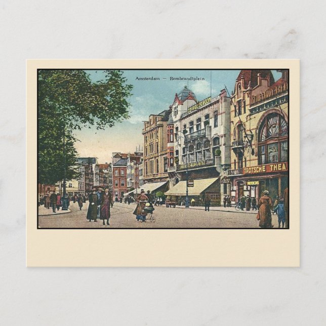 Carte postale Amsterdam Rembrandtplein Début des a (Devant)
