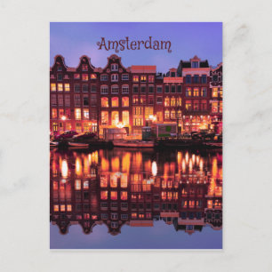 Carte Postale Amsterdam Row Houses sur Canal