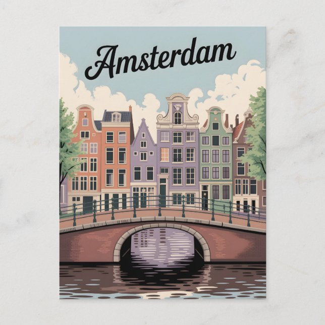 Carte Postale Amsterdam vintage (Devant)
