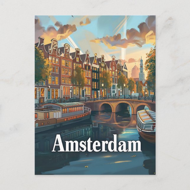 Carte Postale Amsterdam vintage (Devant)