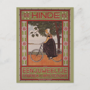 Carte Postale Amsterdam Vintage Bicyclette Poster Art