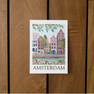 Carte Postale Amsterdam vintage Pays-Bas Architecture Florale