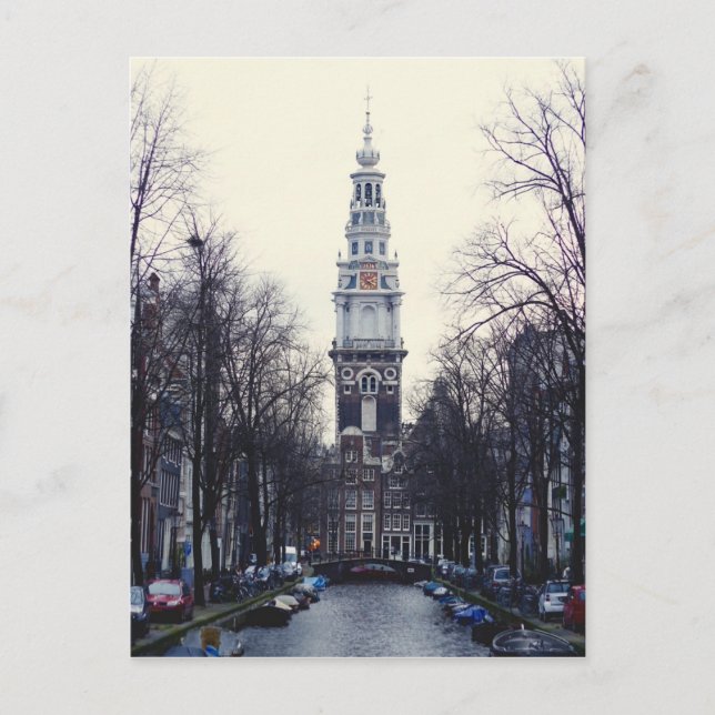 Carte Postale Amsterdam Zuiderkerk Soirée d'hiver (Devant)