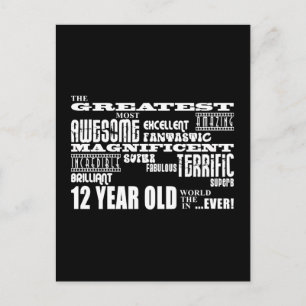 Carte Postale Amusant 12ème anniversaire fête Plus grand Douze a