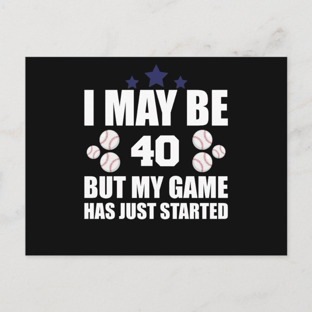 Carte Postale Amusant 40e anniversaire de base-ball Fan 40 ans d (Devant)