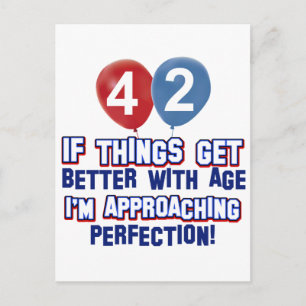 Carte Postale Amusant 42ème année de conception d'anniversaire
