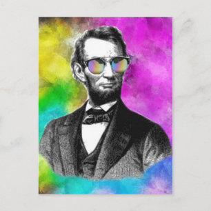 Carte Postale Amusant Abraham Lincoln à Shades