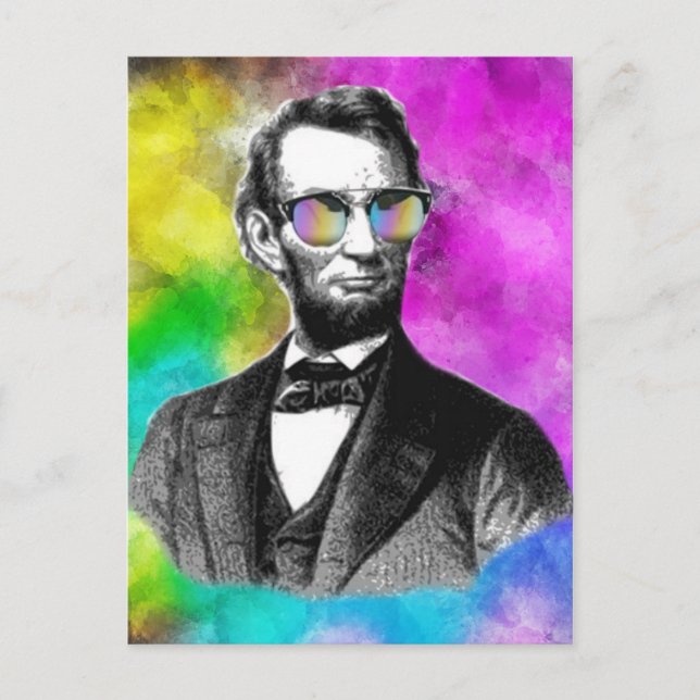 Carte Postale Amusant Abraham Lincoln à Shades (Devant)