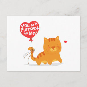 Carte Postale Amusant Amour de Calembour Humour Mignon Chat Chat