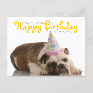 Carte Postale Amusant anniversaire de Bulldog