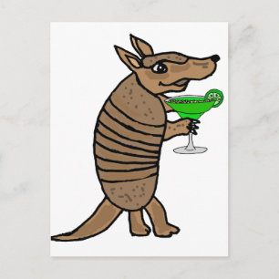 Carte Postale Amusant Armadillo Boire Margarita Art