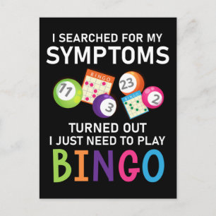 Carte Postale Amusant Bingo Bingo Bingo Gamer