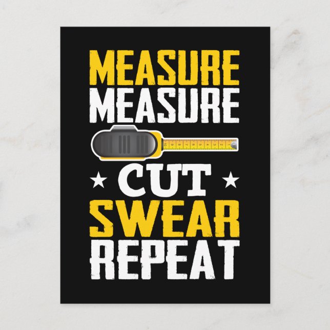 Carte Postale Amusant charpentier de bois de travail plaisanteri (Devant)