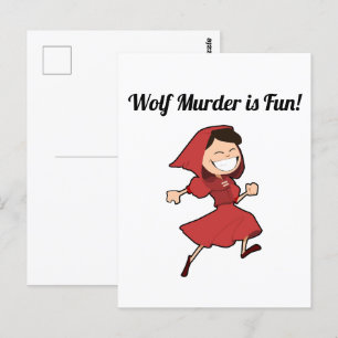 Carte Postale Amusant conte fée foncé Petit chaperon rouge