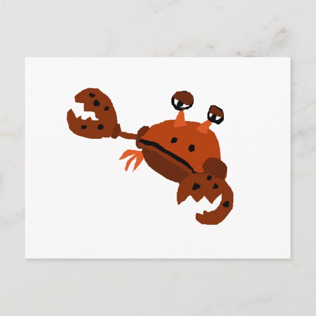Carte Postale Amusant Crab Beach Art (Devant)