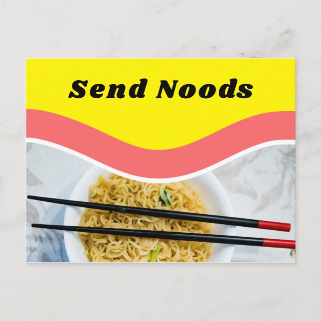 Carte Postale Amusant Envoyer Noods Ramen Noodles Message person (Devant)