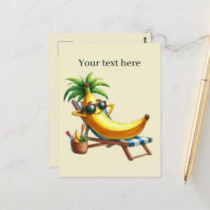 Carte Postale Amusant été banane de plage personnalisable