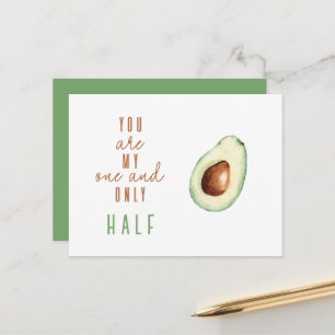 Carte Postale Amusant Mon Autre Demi-Avocado Valentines Day Note