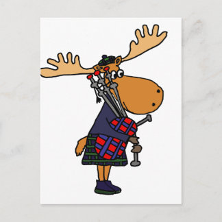 Carte Postale Amusant Oie Jouer Bagpipes Art