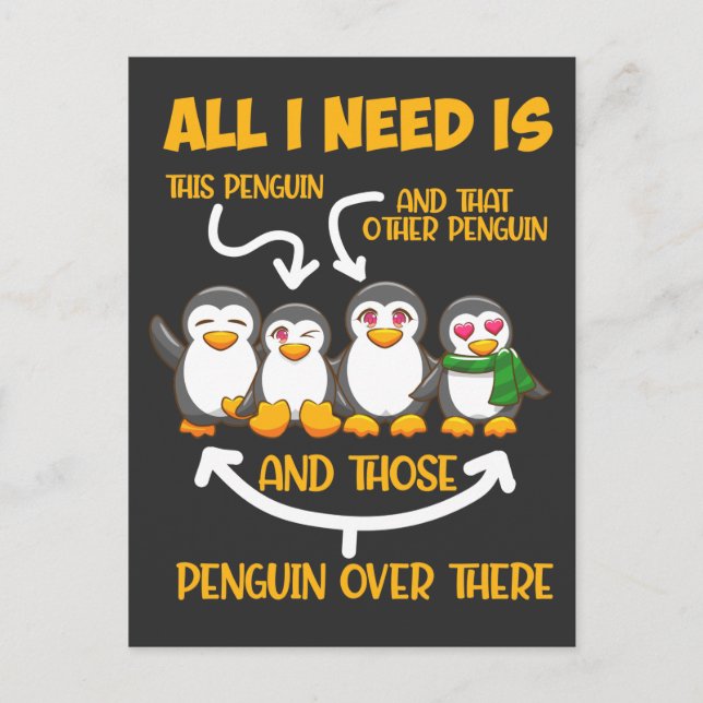 Carte Postale Amusant Penguin Lover Ice Birthast (Devant)
